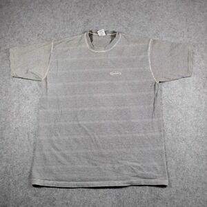 Vintage Unionbay Mens Gray White Striped Cotton T-Shirt Size XL 90s Grunge Skate